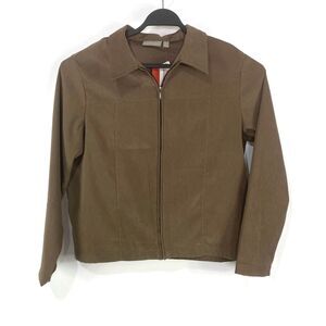 Croft & Barrow Women's XL Lightweight Zip Up Jacket Toasty Brown NWT